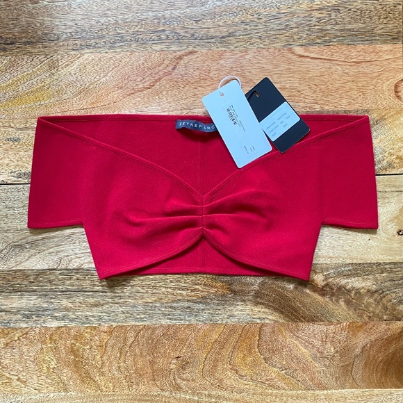 Zeynep Arcay red knit cropped top NWT Sz 2 - Picture 16 of 16